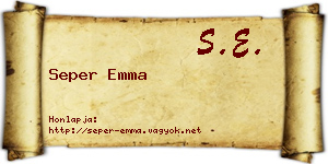 Seper Emma névjegykártya